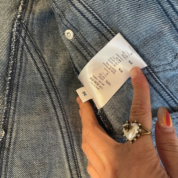 Givenchy denim contrast yoke cape jacket size 36 - Picture 9 of 14